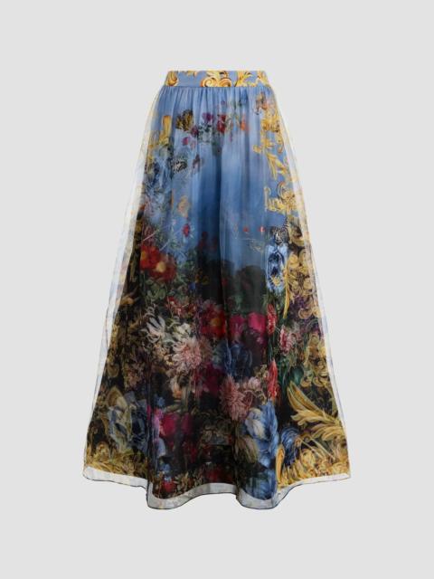 Alice + Olivia Women's Dixie Silk A-Line Maxi Skirt - Alpine Dawn