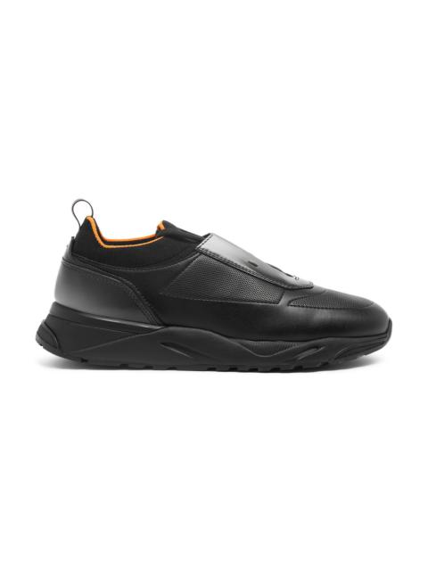 Men's black leather sneaker