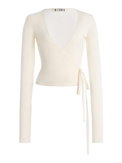 ÉTERNE Jersey Wrap Top ivory