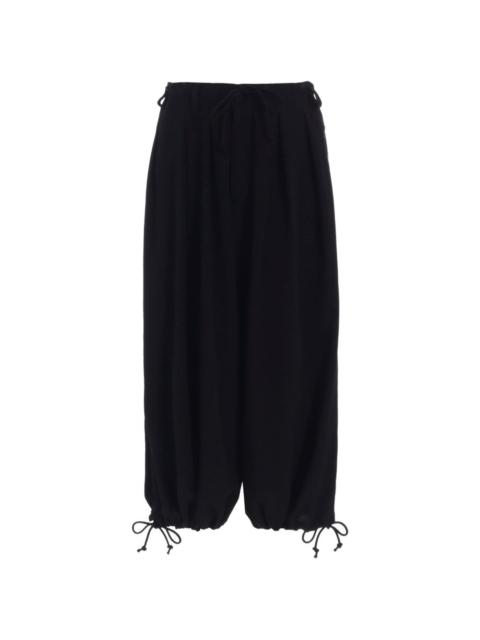 Yohji Yamamoto drawstring-hem pleated trousers