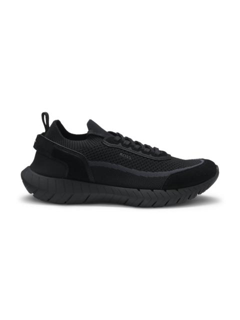 BOSS SOCK SNEAKERS WITH SUEDE TRIMS