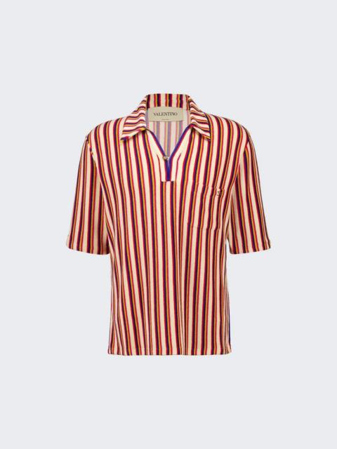 Valentino Terry Polo Shirt Multicolor Stripes