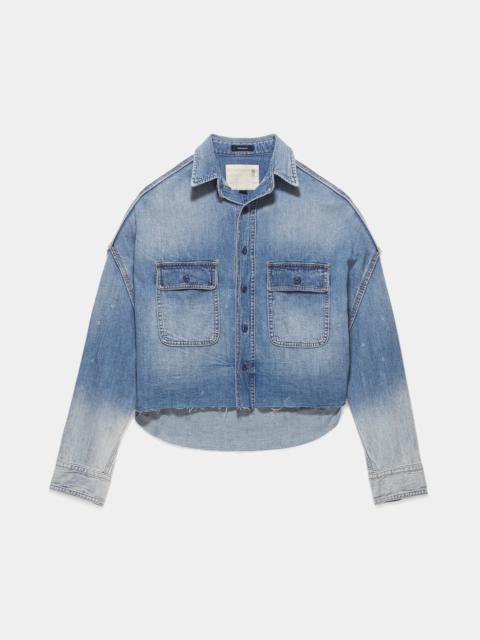 R13 CROPPED DENIM SHIRT - BRINDLEY