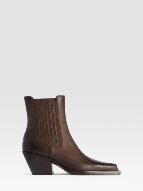 PARIS TEXAS LEATHER WESTERN ANKLE BOOT