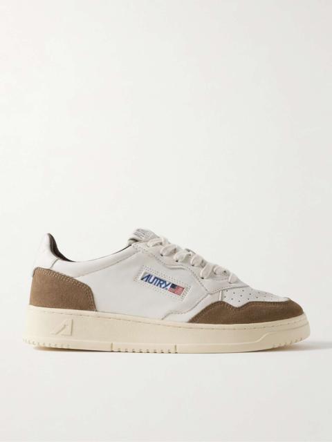 Medalist Suede-Trimmed Leather Sneakers