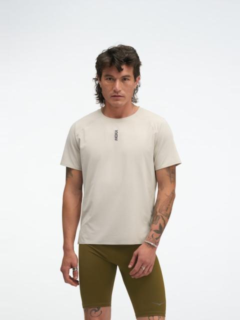 HOKA Men's EveryRun Short Sleeve Shirt in River Rock Grey
