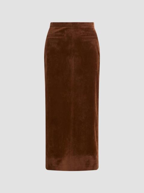 Joe's Jeans Women's Faux-Suede Welt Pocket Midi Skirt - Chestnut