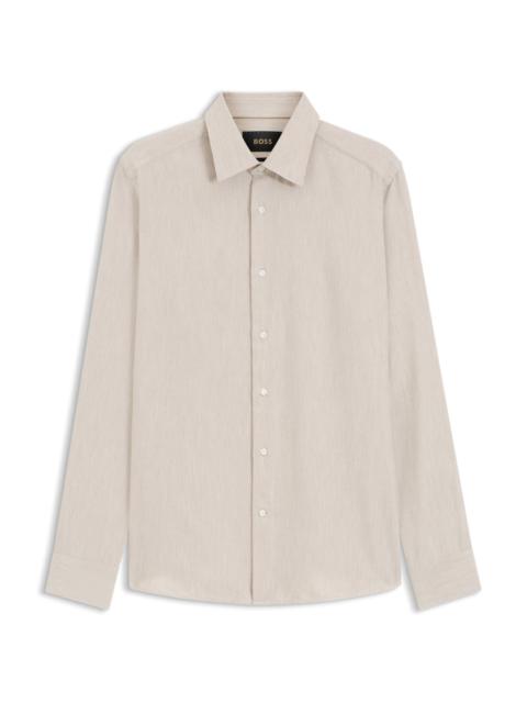 BOSS SLIM-FIT SHIRT IN COTTON-BLEND FLANNEL