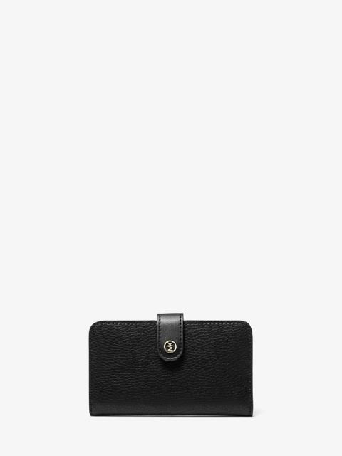 MICHAEL KORS Jet Set Travel Medium Pebbled Leather Billfold Wallet