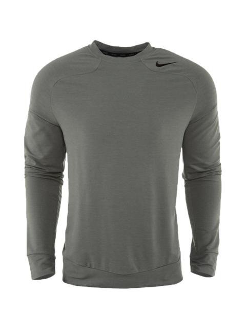 Nike Dri-fit Touch Fleece Long Sleeve T-Shirt "Tumbled Grey / Black" 645072 054
