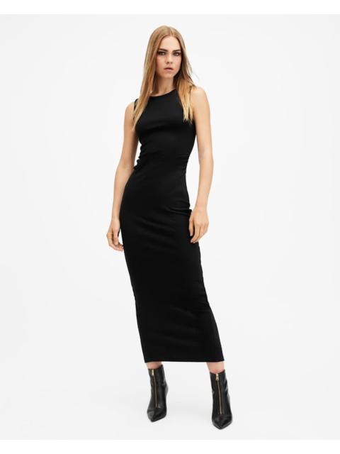 ALLSAINTS KATARINA BOAT NECK BODYCON FIT MAXI DRESS