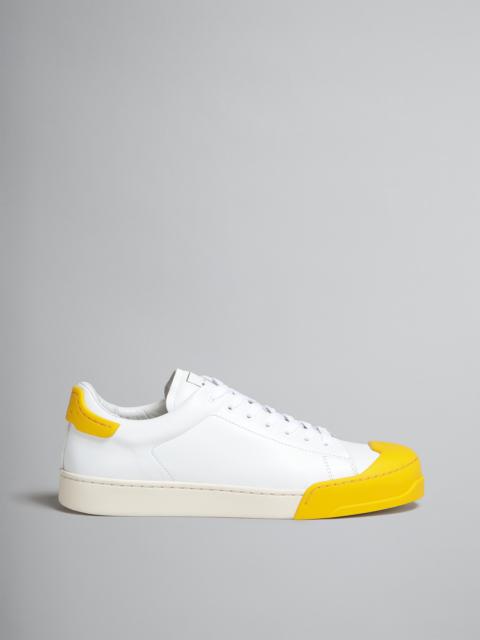 Marni DADA BUMPER SNEAKER IN WHITE AND YELLOW LEATHER