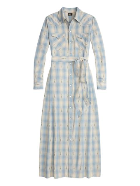 RRL by Ralph Lauren plaid belted midi dress