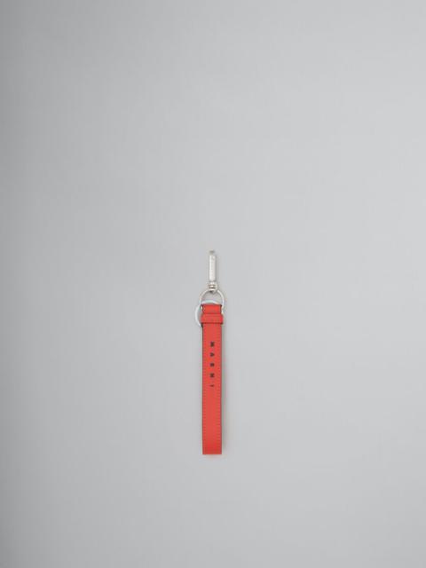Marni ORANGE SAFFIANO LEATHER KEYRING