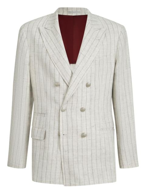 Brunello Cucinelli stripe metal-button blazer