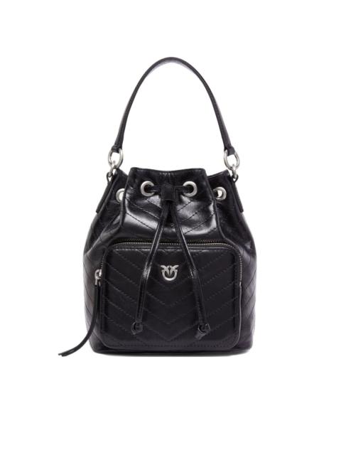 quilted leather bucket bag