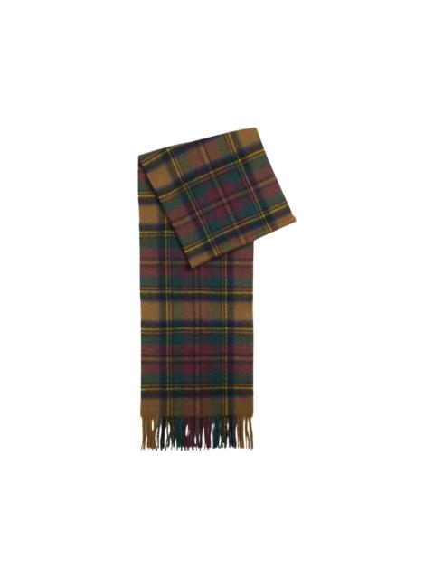 Barbour tartan-check fringed scarf