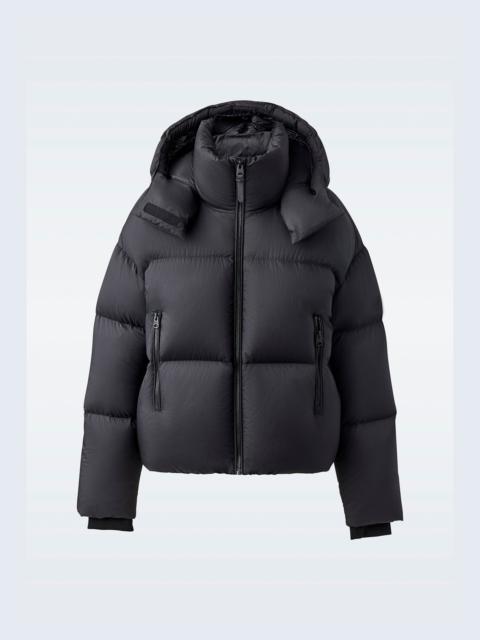 TESSY Medium down hooded jacket with softwash crinkle finish