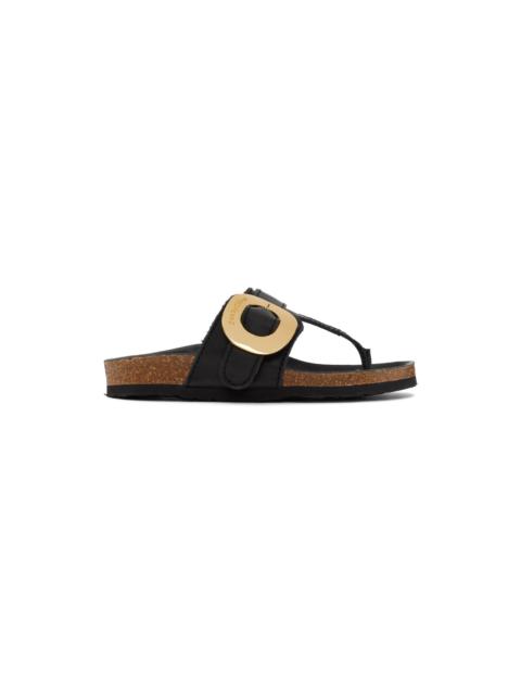 Black Chany Fussbett Thong Sandals