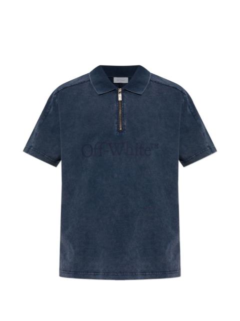 Off-White half-zip polo shirt