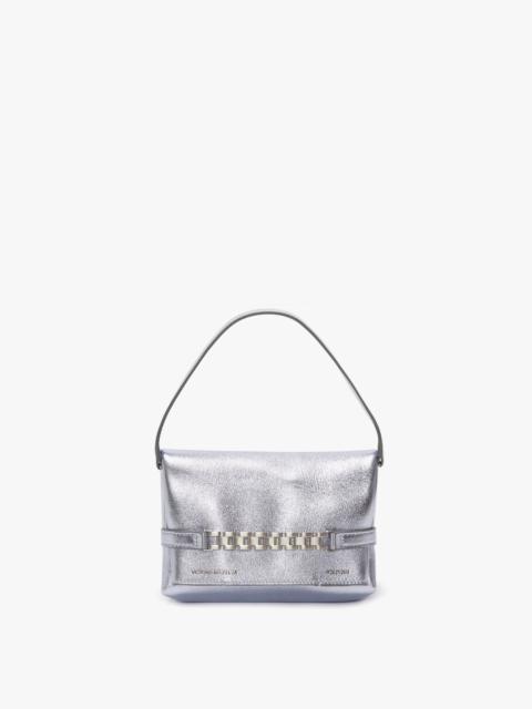 Victoria Beckham Mini Chain Pouch In Metallic Sky Leather