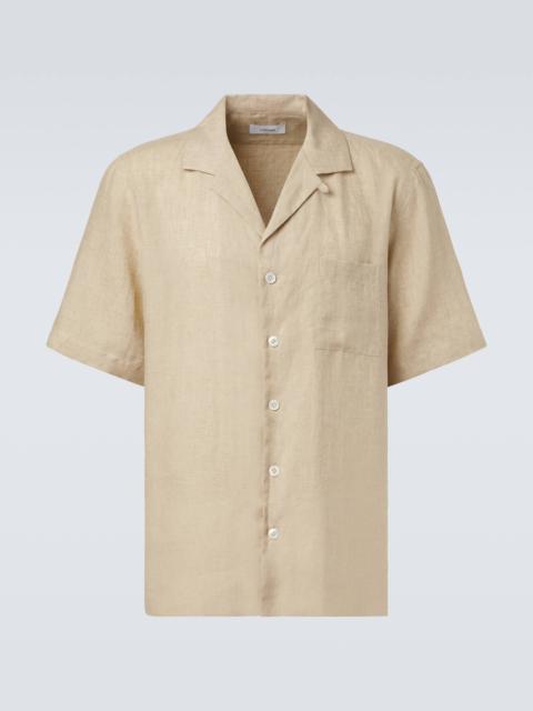 LARDINI Linen bowling shirt