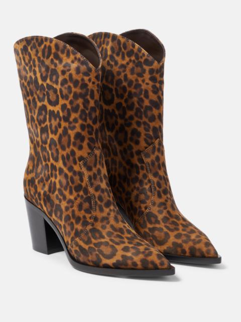 Denver leopard-print leather boots