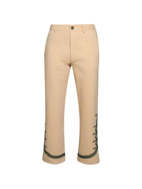 baziszt Baya floral-embellished trousers