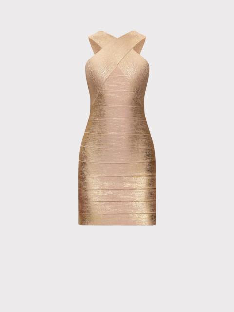 HERVE LEGER THE METALLIC LOUISA DRESS
