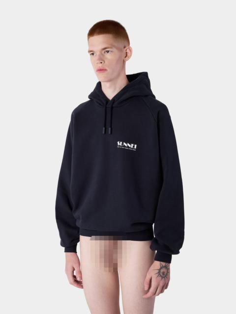 SUNNEI EMBROIDERED BIG LOGO HOODIE / blue SUNNEI