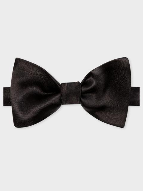 Paul Smith Black Silk Satin Self-Tie Bow Tie