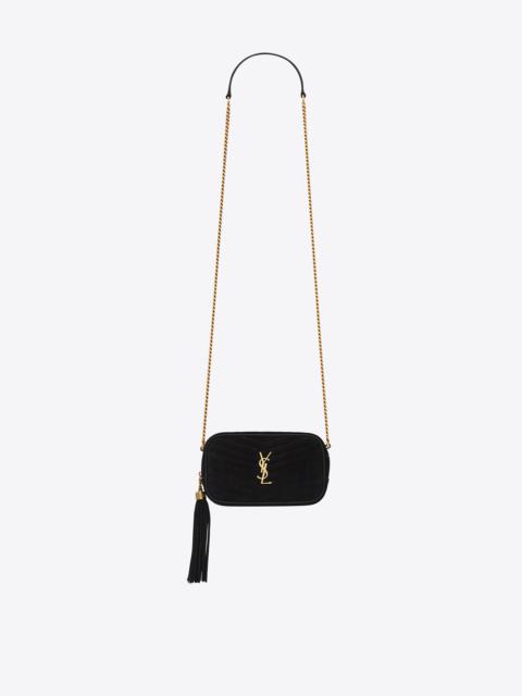 SAINT LAURENT lou mini bag in suede matelassé leather