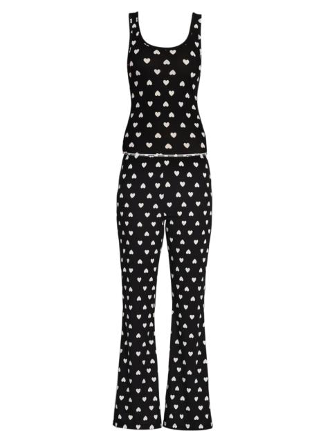 Moschino Women's Heart-Print Pajamas - Multi Black