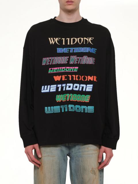 We11done Multi Logo Long Sleeve T-Shirt in Black