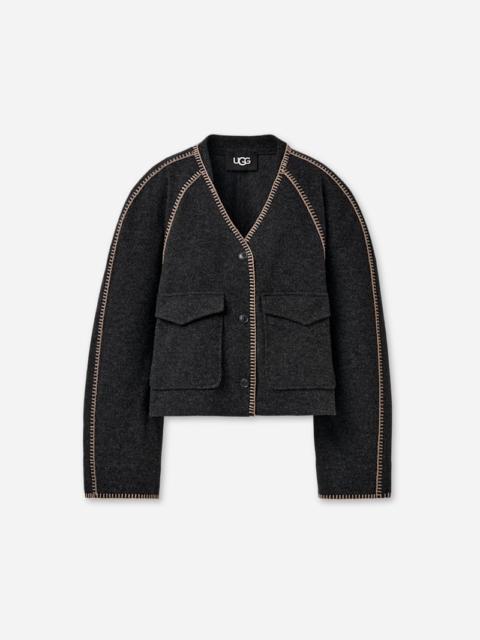 UGG ® Women's Rina Button-Up Top Tops in Black Heather