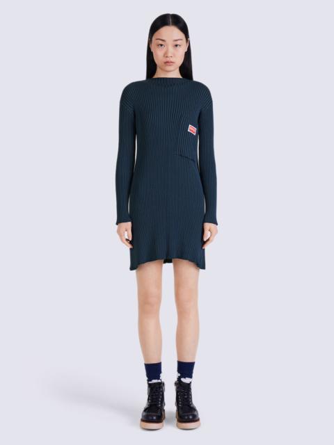 KENZO Ribbed fitted and flared dress.