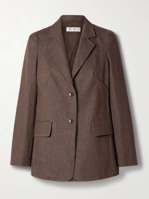 Max Mara Cotton-twill blazer Dark brown