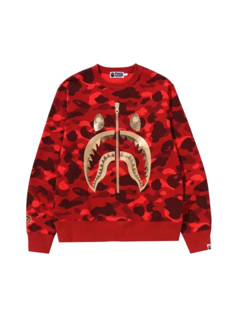 BAPE Color Camo Shark Crewneck 'Red'