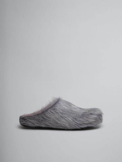 GREY LONG-HAIR CALFSKIN FUSSBETT SABOT