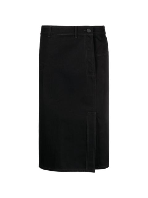 knee-length straight skirt