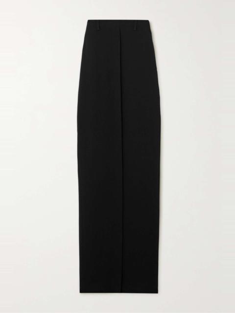 Dries Van Noten Layered lace-trimmed crepe maxi skirt