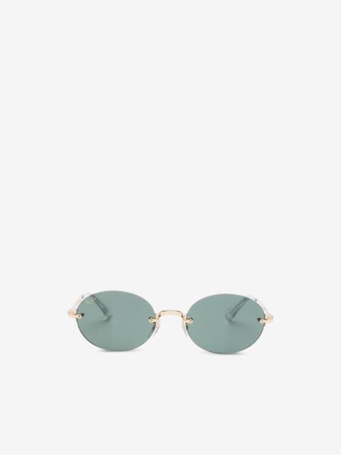 Ray-Ban rimless oval-frame sunglasses