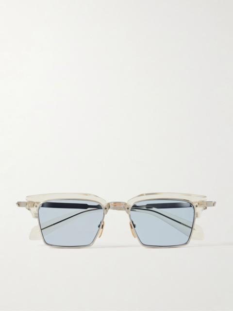 JACQUES MARIE MAGE Alin acetate and silver-tone square-frame sunglasses Silver
