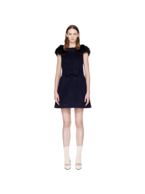 SHUSHU/TONG Navy Bow Pucker Waist Minidress