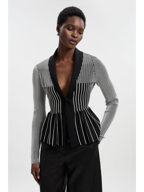 KAREN MILLEN Contrast Stripe Peplum Knitted Jacket