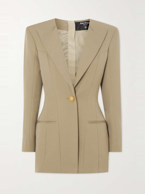 Balmain Button-embellished wool mini dress