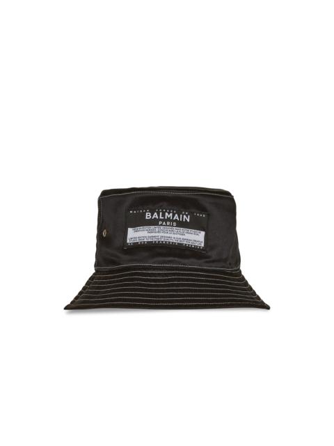 Satin bucket hat with Balmain logo