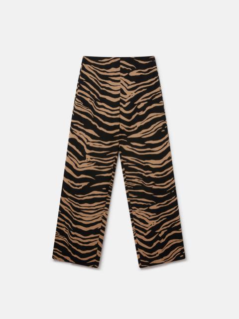 Tiger Print Tailored Straight Leg Trousers