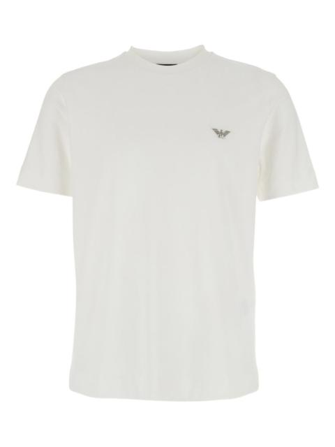 EMPORIO ARMANI logo-embroidery crew-neck T-shirt
