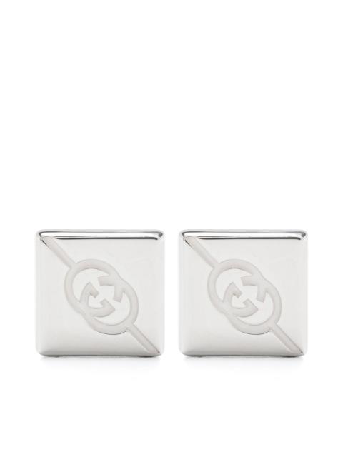 GUCCI Sterling Silver Interlocking G Stud Earrings